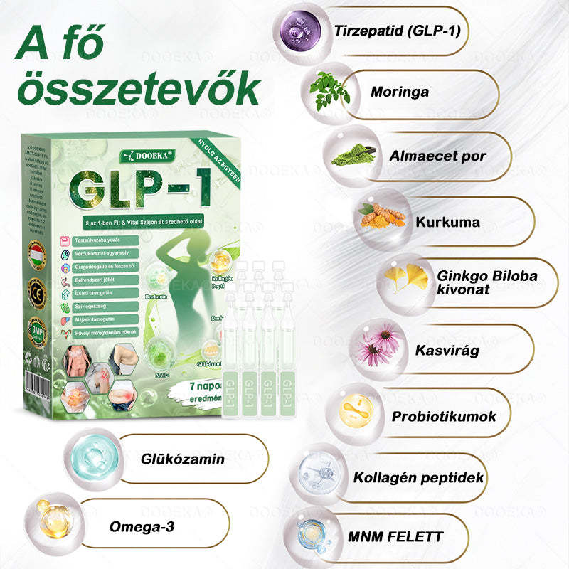 ✨✨DOOEKA® GLP-1 8 az 1-ben Fit & Vital Szájon át szedhető oldat – Napi egyszer, 7 nap alatt látható változás / Elhízás, szív- és érrendszeri egészség, cukorbetegség, alvási apnoe, bélrendszer egészsége, ízületi problémák és még sok más esetén