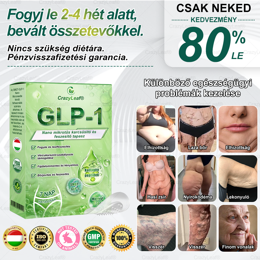 ✨│Hivatalos webáruház│ CrazyLeaf® SMGT-GLP-1 Nano Mikrotűs Tapasz 👉Természetes segítség túlsúly, fáradtság, bőr- és ízületi problémák ellen.ermészetes segítség túlsúly, fáradtság, bőr- és ízületi problémák ellen.🌿