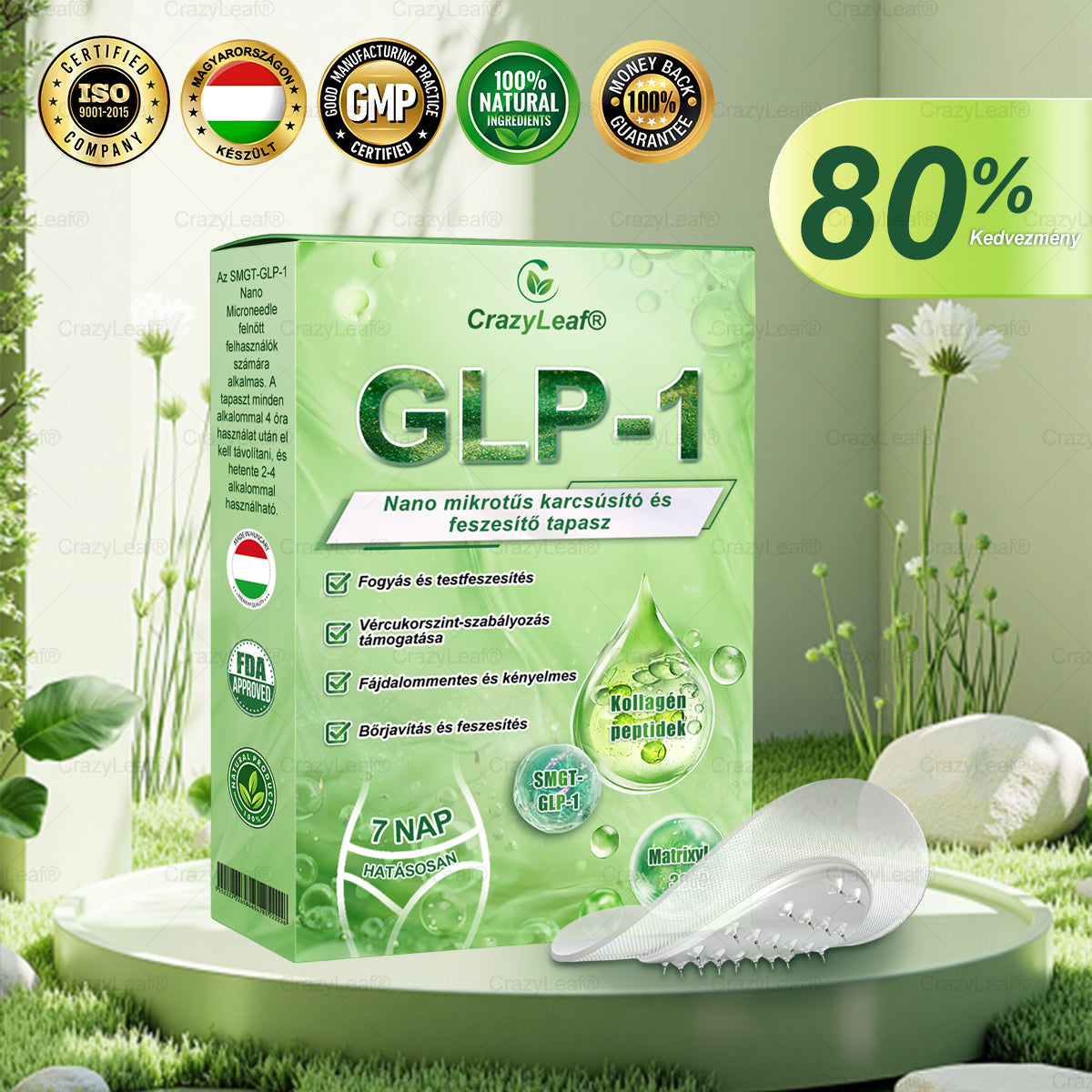 ✨│Hivatalos webáruház│ CrazyLeaf® SMGT-GLP-1 Nano Mikrotűs Tapasz 👉Természetes segítség túlsúly, fáradtság, bőr- és ízületi problémák ellen.ermészetes segítség túlsúly, fáradtság, bőr- és ízületi problémák ellen.🌿