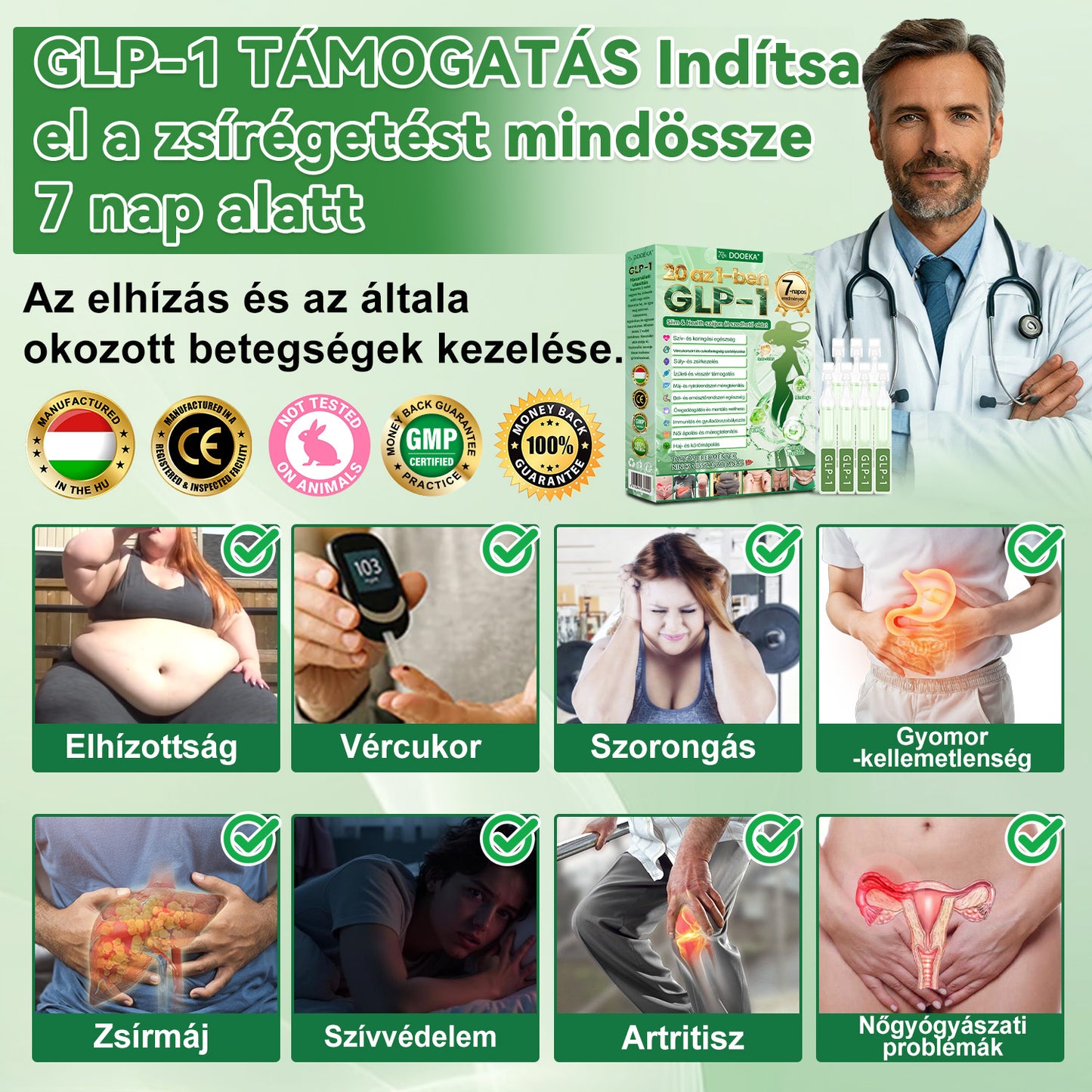 🍃DOOEKA® GLP-1 20-az-1 Slim & Health Orális Oldat – Egyszerű napi használat, látványos eredmény 7 nap alatt, 100 milliárd aktív probiotikummal ✅ testsúlykezelés, szív-, cukorbetegség-, bél- és női egészség, feszes bőr, energia.