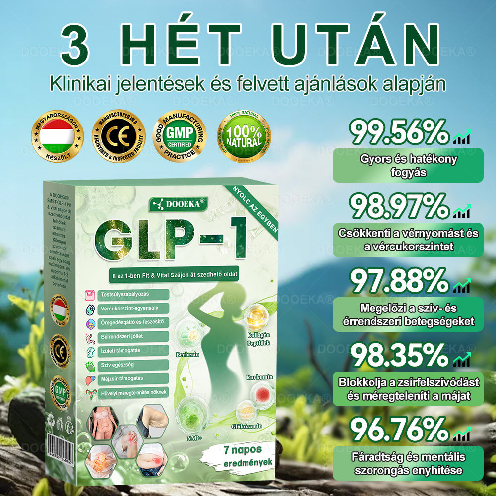 ✨✨DOOEKA® GLP-1 8 az 1-ben Fit & Vital Szájon át szedhető oldat – Napi egyszer, 7 nap alatt látható változás / Elhízás, szív- és érrendszeri egészség, cukorbetegség, alvási apnoe, bélrendszer egészsége, ízületi problémák és még sok más esetén
